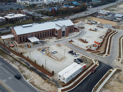 Sawmill building aerial view Nov 2025 thumbnail