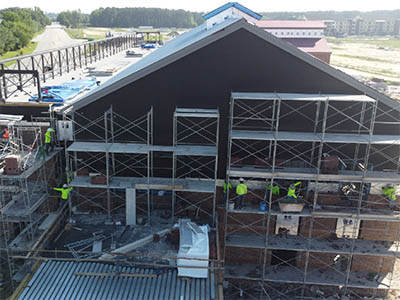 Sawmill brick progress at West elevation May 2025 thumbnail