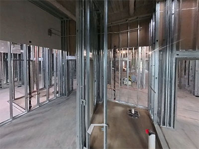 Sawmill first floor interior MEP in wall progress July 2025 thumbnail