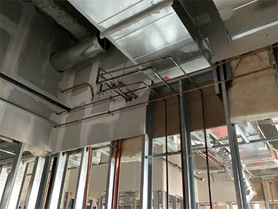 Sawmill building med gas rough in progress August 2025 thumbnail