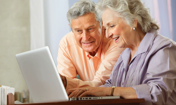 Senior Couple on laptop
