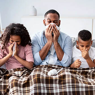 family with the sniffles